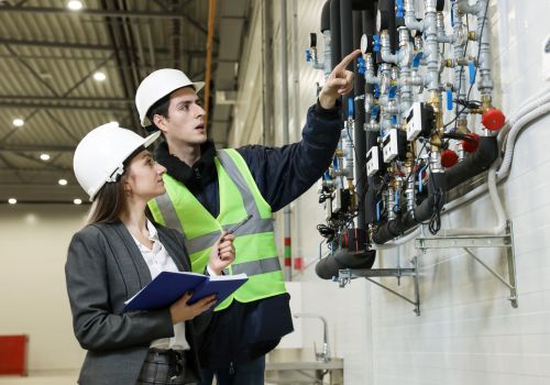 Woman and man on jobsite